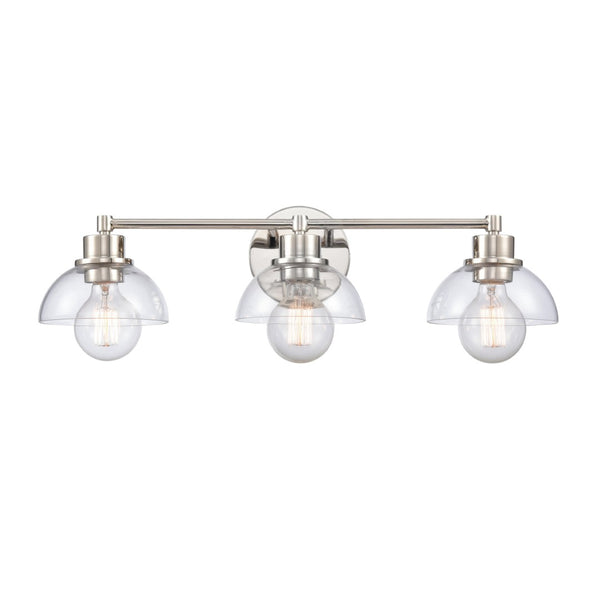 Atlas Julian 2-Light Vanity Light Fixture - Sleek Modern Design with Glass Domes for Versatile Illumination Polished Nickel 24'' WL11352-NK