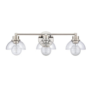 Atlas Julian 2-Light Vanity Light Fixture - Sleek Modern Design with Glass Domes for Versatile Illumination Polished Nickel 24'' WL11352-NK