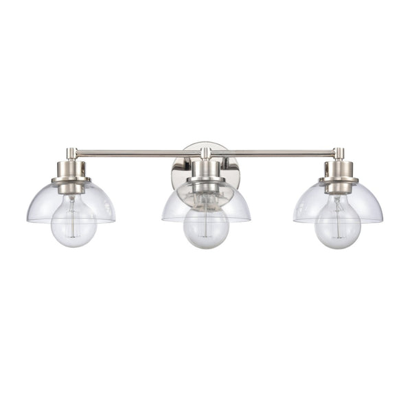 Atlas Julian 2-Light Vanity Light Fixture - Sleek Modern Design with Glass Domes for Versatile Illumination Polished Nickel 24'' WL11352-NK