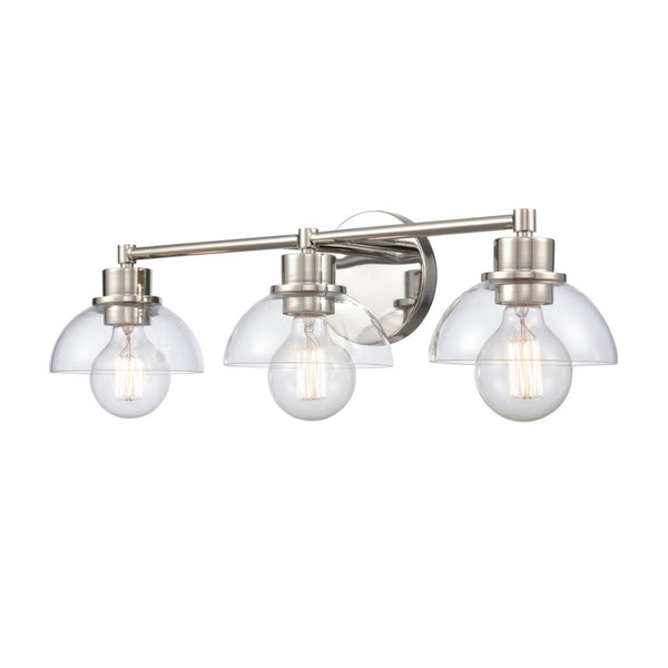 Atlas Julian 2-Light Vanity Light Fixture - Sleek Modern Design with Glass Domes for Versatile Illumination Polished Nickel 24'' WL11352-NK