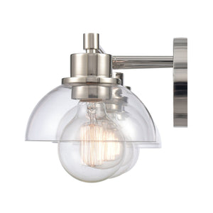 Atlas Julian 2-Light Vanity Light Fixture - Sleek Modern Design with Glass Domes for Versatile Illumination Polished Nickel 24'' WL11352-NK