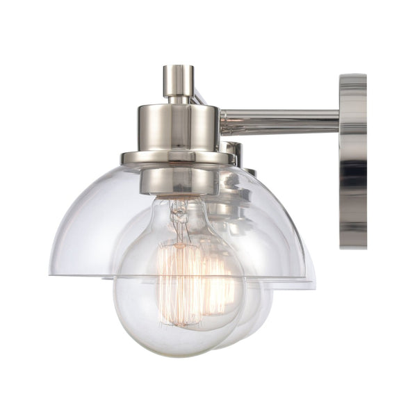 Atlas Julian 2-Light Vanity Light Fixture - Sleek Modern Design with Glass Domes for Versatile Illumination Polished Nickel 24'' WL11352-NK