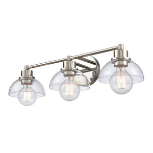 Atlas Julian 2-Light Vanity Light Fixture - Sleek Modern Design with Glass Domes for Versatile Illumination Polished Nickel 24'' WL11352-NK
