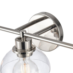 Atlas Julian 2-Light Vanity Light Fixture - Sleek Modern Design with Glass Domes for Versatile Illumination Polished Nickel 24'' WL11352-NK