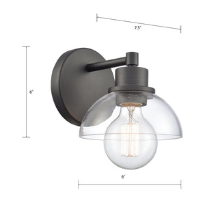 Atlas Julian 2-Light Vanity Light Fixture - Sleek Modern Design with Glass Domes for Versatile Illumination Matte Black 6'' WL11353-BK
