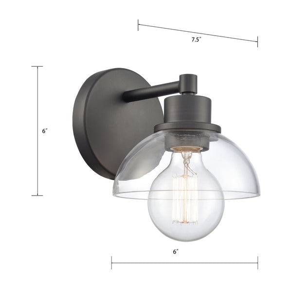 Atlas Julian 2-Light Vanity Light Fixture - Sleek Modern Design with Glass Domes for Versatile Illumination Matte Black 6'' WL11353-BK