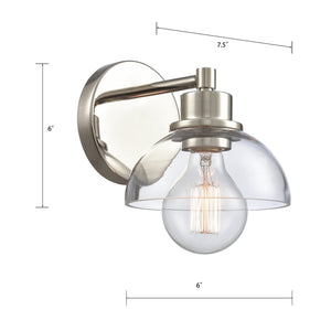 Atlas Julian 2-Light Vanity Light Fixture - Sleek Modern Design with Glass Domes for Versatile Illumination Polished Nickel 6'' WL11353-NK