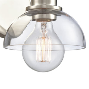 Atlas Julian 2-Light Vanity Light Fixture - Sleek Modern Design with Glass Domes for Versatile Illumination Polished Nickel 6'' WL11353-NK