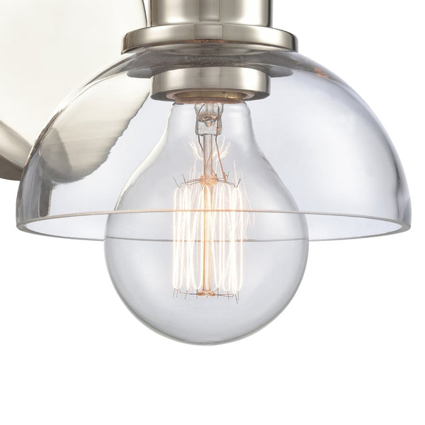 Atlas Julian 2-Light Vanity Light Fixture - Sleek Modern Design with Glass Domes for Versatile Illumination Polished Nickel 6'' WL11353-NK