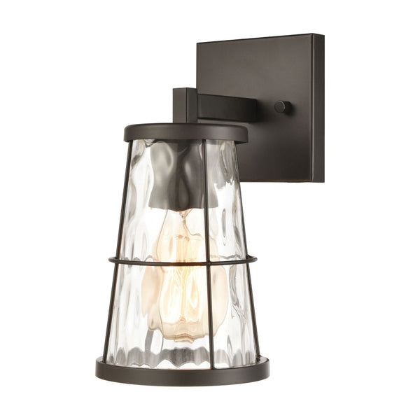 Atlas Kendrix 11" High Sconce with Rippled Glass Shade - Contemporary Lighting for Hallways & Bedrooms Oil Rubbed Bronze 5'' WL11354-BZ