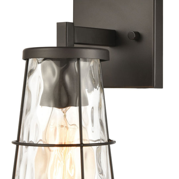 Atlas Kendrix 11" High Sconce with Rippled Glass Shade - Contemporary Lighting for Hallways & Bedrooms Oil Rubbed Bronze 5'' WL11354-BZ