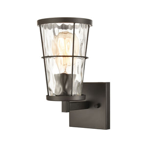 Atlas Kendrix 11" High Sconce with Rippled Glass Shade - Contemporary Lighting for Hallways & Bedrooms Oil Rubbed Bronze 5'' WL11354-BZ