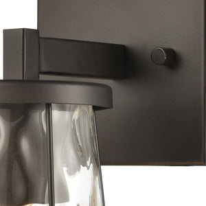Atlas Kendrix 11" High Sconce with Rippled Glass Shade - Contemporary Lighting for Hallways & Bedrooms Oil Rubbed Bronze 5'' WL11354-BZ