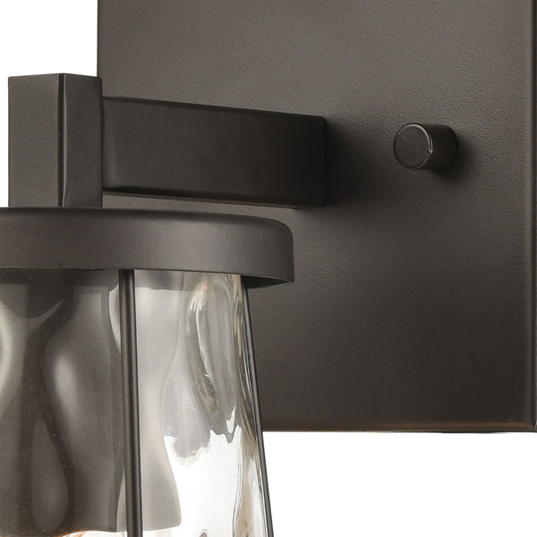 Atlas Kendrix 11" High Sconce with Rippled Glass Shade - Contemporary Lighting for Hallways & Bedrooms Oil Rubbed Bronze 5'' WL11354-BZ