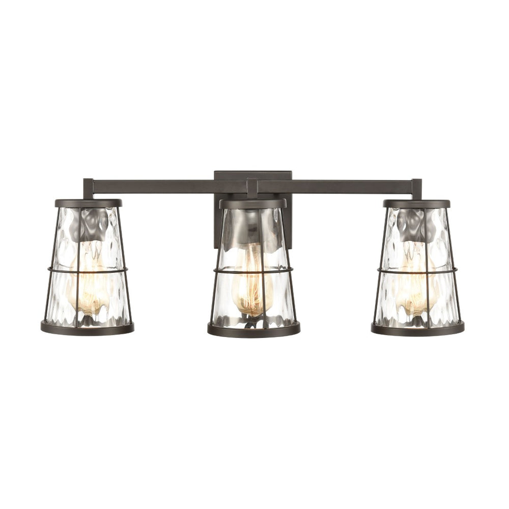 Atlas Kendrix 11" High Sconce with Rippled Glass Shade - Contemporary Lighting for Hallways & Bedrooms Oil Rubbed Bronze 24'' WL11355-BZ