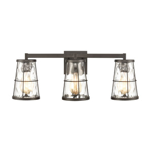 Atlas Kendrix 11" High Sconce with Rippled Glass Shade - Contemporary Lighting for Hallways & Bedrooms Oil Rubbed Bronze 24'' WL11355-BZ