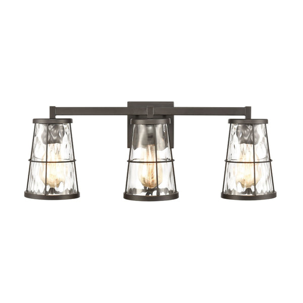 Atlas Kendrix 11" High Sconce with Rippled Glass Shade - Contemporary Lighting for Hallways & Bedrooms Oil Rubbed Bronze 24'' WL11355-BZ