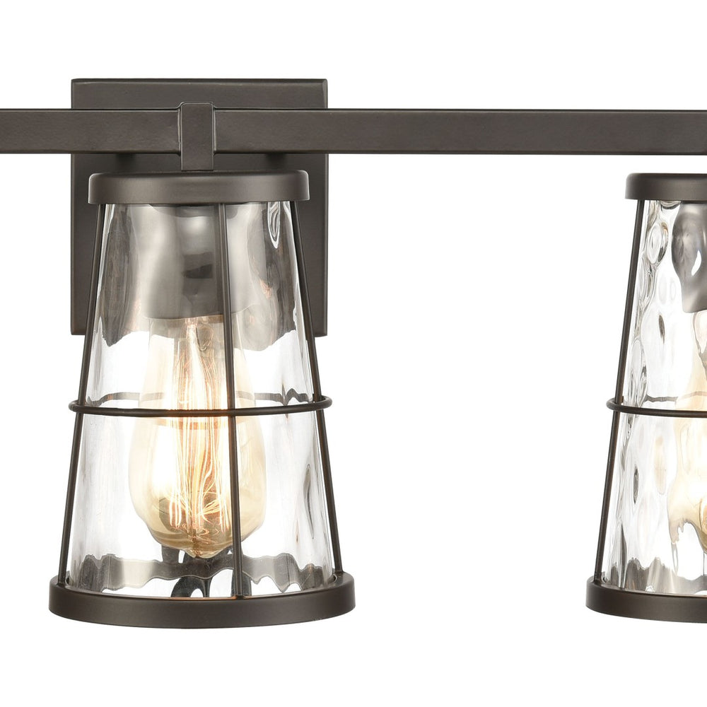 Atlas Kendrix 11" High Sconce with Rippled Glass Shade - Contemporary Lighting for Hallways & Bedrooms Oil Rubbed Bronze 24'' WL11355-BZ