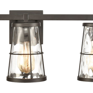 Atlas Kendrix 11" High Sconce with Rippled Glass Shade - Contemporary Lighting for Hallways & Bedrooms Oil Rubbed Bronze 24'' WL11355-BZ