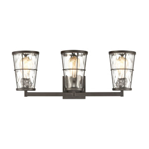Atlas Kendrix 11" High Sconce with Rippled Glass Shade - Contemporary Lighting for Hallways & Bedrooms Oil Rubbed Bronze 24'' WL11355-BZ