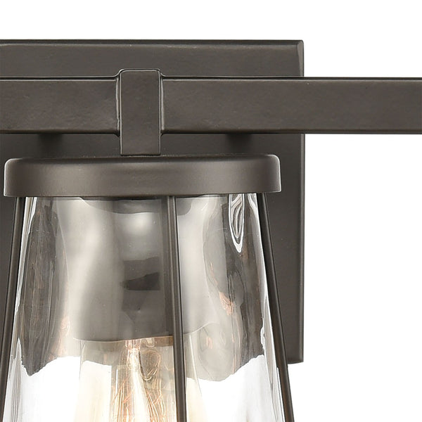 Atlas Kendrix 11" High Sconce with Rippled Glass Shade - Contemporary Lighting for Hallways & Bedrooms Oil Rubbed Bronze 24'' WL11355-BZ