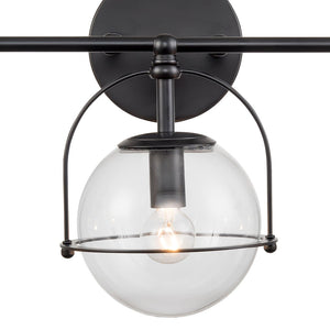 Atlas Langford 3-Light Vanity Light Fixture - Vintage Charm Meets Modern Design for Stylish Spaces Matte Black 24'' WL11358-BK