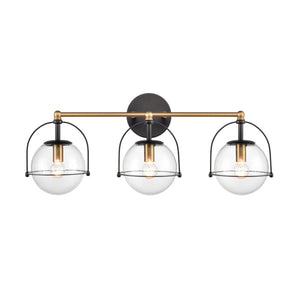 Atlas Langford 3-Light Vanity Light Fixture - Vintage Charm Meets Modern Design for Stylish Spaces Satin Brass 24'' WL11358-BS