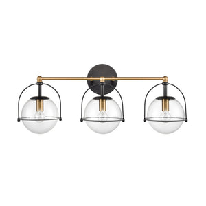 Atlas Langford 3-Light Vanity Light Fixture - Vintage Charm Meets Modern Design for Stylish Spaces Satin Brass 24'' WL11358-BS