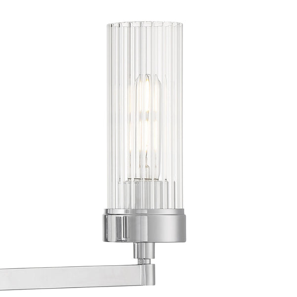 Atlas Lida Transitional 2-Light Vanity Fixture with Fluted Glass Shades for Elegant Bathroom Illumination Chrome 21'' WL11360-CH