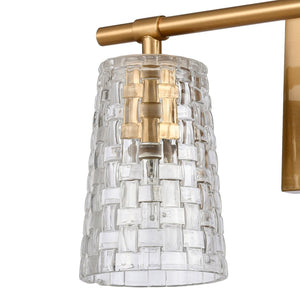 Atlas Lightweave 2-Light Vanity Fixture - Elegant Woven Crystal Design for Modern Bathrooms & Dressing Areas Satin Brass WL11361-BS