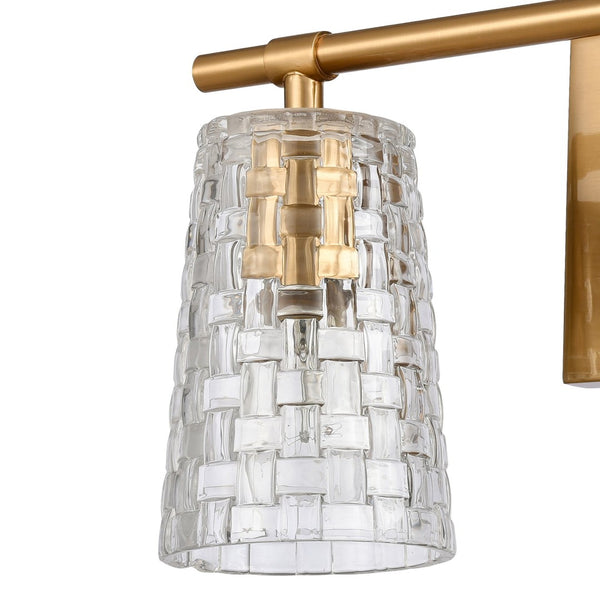 Atlas Lightweave 2-Light Vanity Fixture - Elegant Woven Crystal Design for Modern Bathrooms & Dressing Areas Satin Brass WL11361-BS
