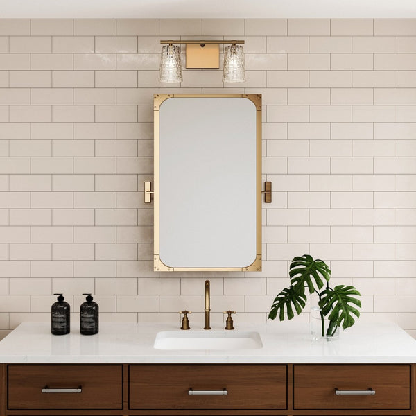 Atlas Lightweave 2-Light Vanity Fixture - Elegant Woven Crystal Design for Modern Bathrooms & Dressing Areas Satin Brass WL11361-BS