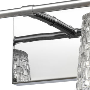 Atlas Lightweave 2-Light Vanity Fixture - Elegant Woven Crystal Design for Modern Bathrooms & Dressing Areas Polished Nickel 15'' WL11361-NK