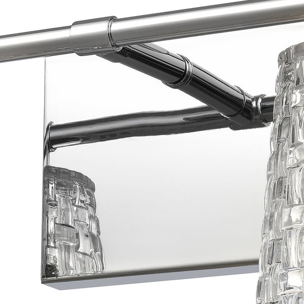 Atlas Lightweave 2-Light Vanity Fixture - Elegant Woven Crystal Design for Modern Bathrooms & Dressing Areas Polished Nickel 15'' WL11361-NK