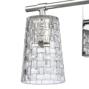 Atlas Lightweave 2-Light Vanity Fixture - Elegant Woven Crystal Design for Modern Bathrooms & Dressing Areas Polished Nickel 15'' WL11361-NK