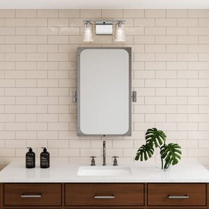 Atlas Lightweave 2-Light Vanity Fixture - Elegant Woven Crystal Design for Modern Bathrooms & Dressing Areas Polished Nickel 15'' WL11361-NK