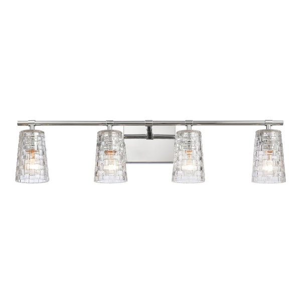 Atlas Lightweave 2-Light Vanity Fixture - Elegant Woven Crystal Design for Modern Bathrooms & Dressing Areas Polished Nickel 32'' WL11362-NK