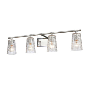 Atlas Lightweave 2-Light Vanity Fixture - Elegant Woven Crystal Design for Modern Bathrooms & Dressing Areas Polished Nickel 32'' WL11362-NK