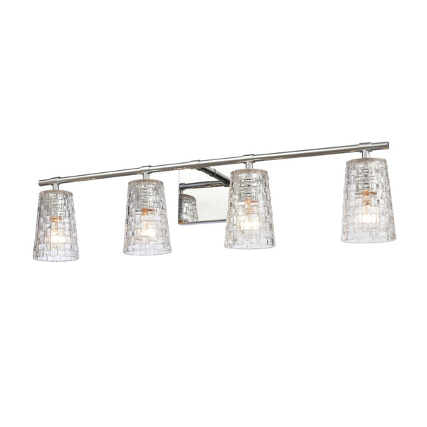 Atlas Lightweave 2-Light Vanity Fixture - Elegant Woven Crystal Design for Modern Bathrooms & Dressing Areas Polished Nickel 32'' WL11362-NK