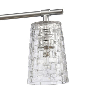 Atlas Lightweave 2-Light Vanity Fixture - Elegant Woven Crystal Design for Modern Bathrooms & Dressing Areas Polished Nickel 32'' WL11362-NK