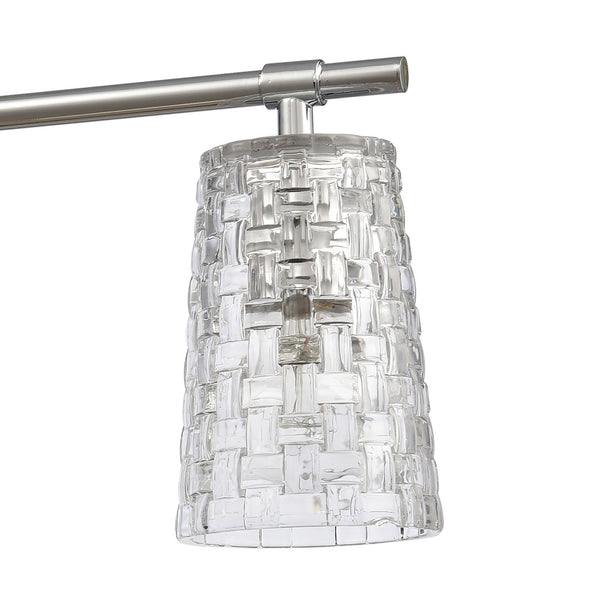 Atlas Lightweave 2-Light Vanity Fixture - Elegant Woven Crystal Design for Modern Bathrooms & Dressing Areas Polished Nickel 32'' WL11362-NK