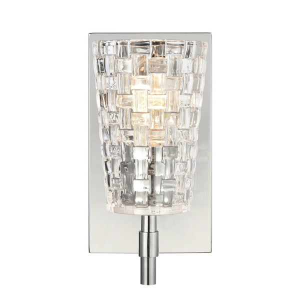 Atlas Lightweave 2-Light Vanity Fixture - Elegant Woven Crystal Design for Modern Bathrooms & Dressing Areas Polished Nickel 4.75'' WL11363-NK