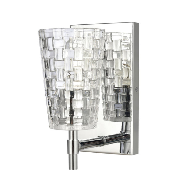Atlas Lightweave 2-Light Vanity Fixture - Elegant Woven Crystal Design for Modern Bathrooms & Dressing Areas Polished Nickel 4.75'' WL11363-NK