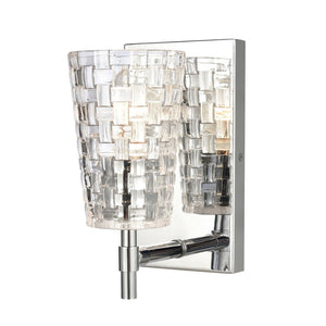 Atlas Lightweave 2-Light Vanity Fixture - Elegant Woven Crystal Design for Modern Bathrooms & Dressing Areas Polished Nickel 4.75'' WL11363-NK