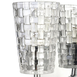 Atlas Lightweave 2-Light Vanity Fixture - Elegant Woven Crystal Design for Modern Bathrooms & Dressing Areas Polished Nickel 4.75'' WL11363-NK