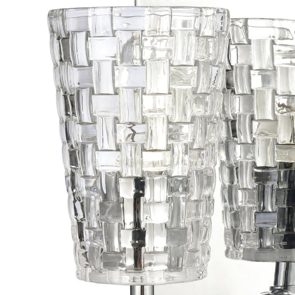 Atlas Lightweave 2-Light Vanity Fixture - Elegant Woven Crystal Design for Modern Bathrooms & Dressing Areas Polished Nickel 4.75'' WL11363-NK