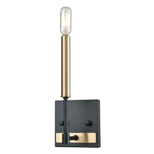 Atlas Livingston 11'' High 1-Light Wall Sconce - Modern Matte Black & Satin Brass Accent for Stylish Spaces WL11364-BK