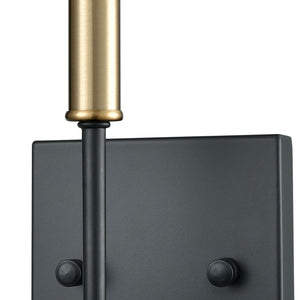 Atlas Livingston 11'' High 1-Light Wall Sconce - Modern Matte Black & Satin Brass Accent for Stylish Spaces WL11364-BK