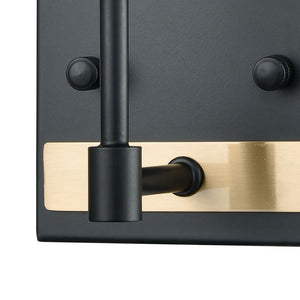 Atlas Livingston 11'' High 1-Light Wall Sconce - Modern Matte Black & Satin Brass Accent for Stylish Spaces WL11364-BK