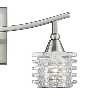 Atlas Matrix 15'' Wide 3-Light Vanity Light - Elegant Satin Nickel Lantern Design for Modern Bathrooms WL11368-NK